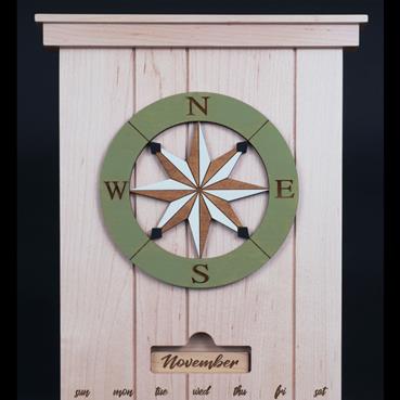 Compass Rose Maple Perpetual Calendar