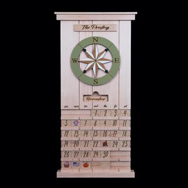 Compass Rose Maple Perpetual Calendar