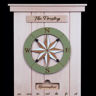 Compass Rose Maple Perpetual Calendar
