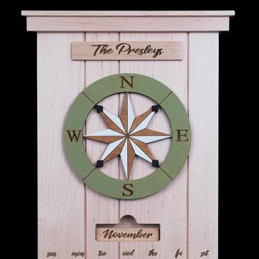 Compass Rose Maple Perpetual Calendar