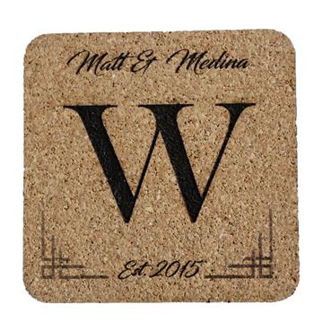 Personalized Cork Wedding Coasters