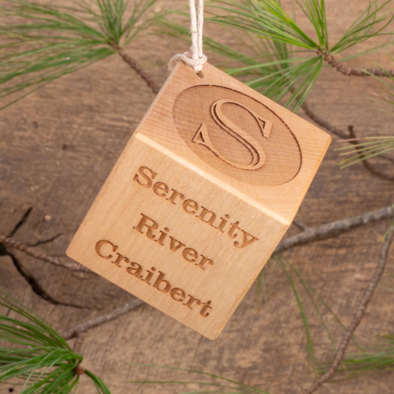 Baby Block Ornament with TypeFace style