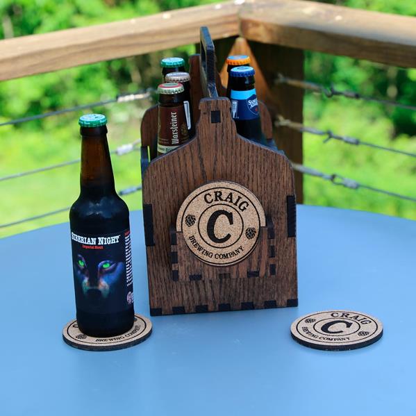 Beer Caddy with coaster view